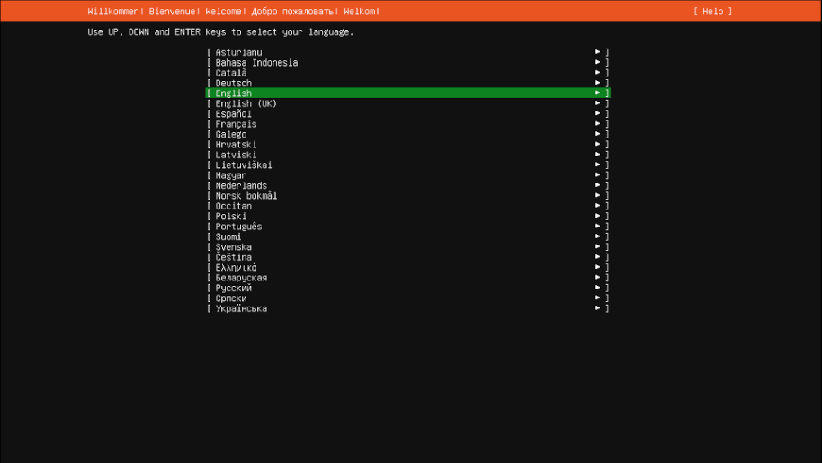 Selecting language