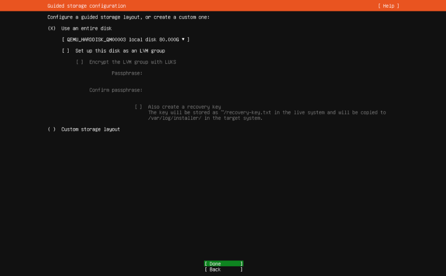 Installation drive selection